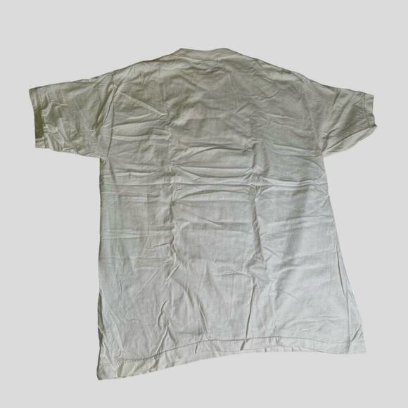 Vintage 90s Single Stitched White 100% Cotton Tee Basix South Beach Art Deco XL - Picture 6 of 8